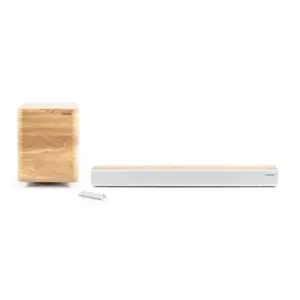 THOMSON SOUND BAR BT + WIRELESS SUBW 300W USB PLAYER EQ REMOTE WOOD/WHITE SB400BTWSWH
