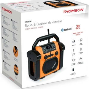 THOMSON BT SPEAKER RUGGED 30W + FM + CLOCK POWERED BY ELECTRICITY OR BATTERIES WKR60BT