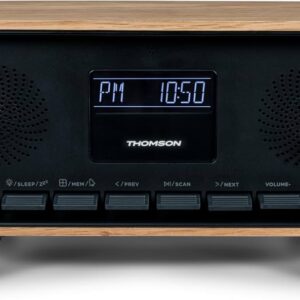 THOMSON ALARM-CLOCK + RADIO FM 50 PRESET + BT SPEAKERS RETRO STYLE 30W WOOD CT600