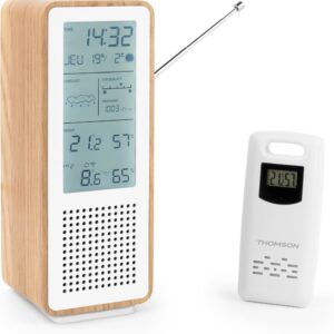 THOMSON BT SPEAKER + WEATHER STATION + FM RADIO 15W WOOD/WHITE WS102TWH