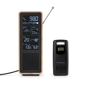 THOMSON BT SPEAKER + WEATHER STATION + FM RADIO 15W WOOD/BLACK WS102TBK