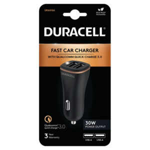 DURACELL POWER TRAVEL CHARGER 12V 2XUSB-A 4,8A QC DR6010A