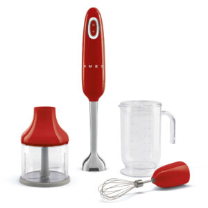 SMEG HAND BLENDER WITH ACCESORIES 50´STYLE BLUE RED HBF03RDEU