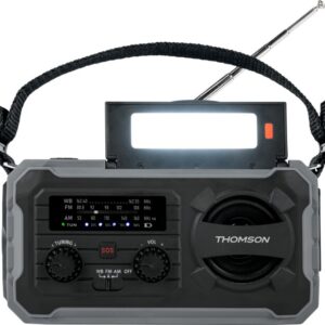 THOMSON RADIO AM/FM + POWERBANK FUNCTION 8000MAH + SOLAR CHARGE + LINTERN GREY/BLACK RT280G